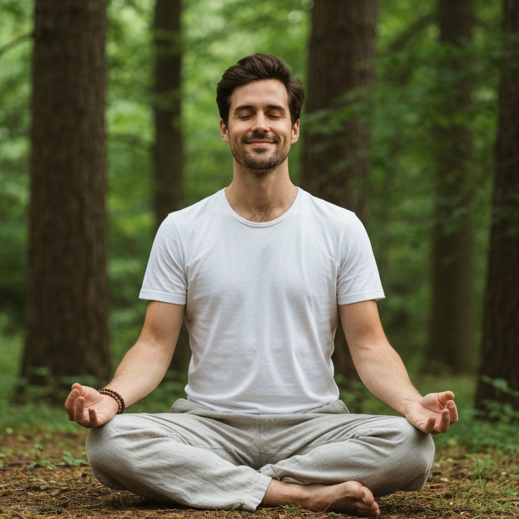 Meditasi dan kesejahteraan pria di alam